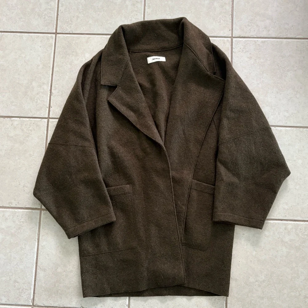 Buck Mason FELTED WOOL BLANKET COAT marled river rock - Picture 2 of 4